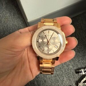 Burberry Rose Gold Chronograph Timepiece